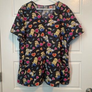 Minions scrub top